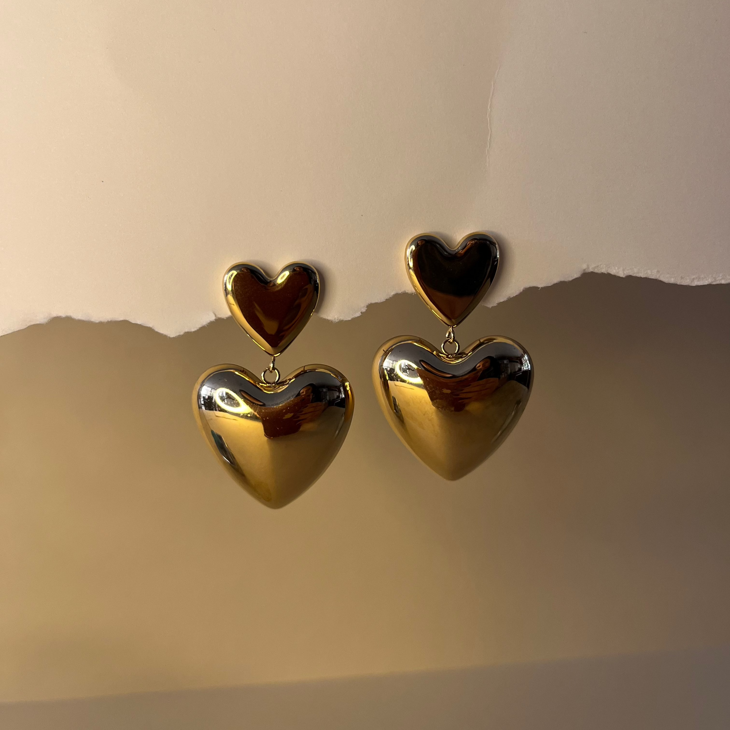ARETES CORAZON DOBLE